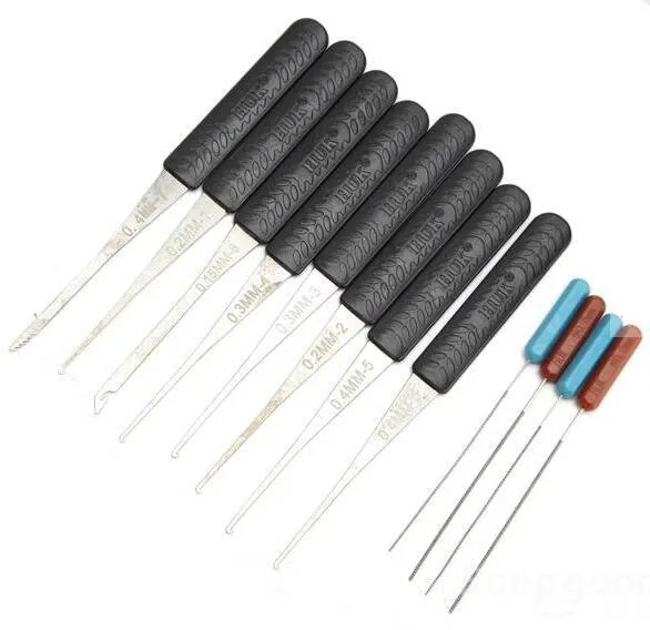 12pcs Bloquear Exaustor Chave Quebrado Remover Remoção Ganchos de Agulha Bloqueio Picks Locksmith Tools Conjunto De Porta Opener