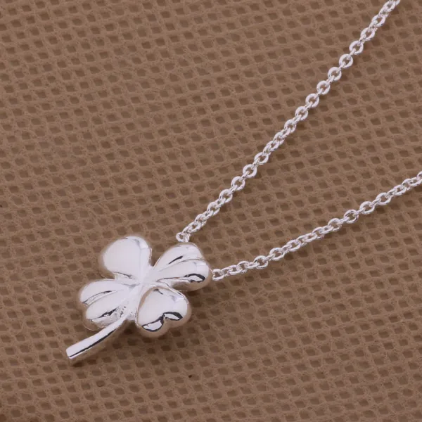 with tracking number Best Most Hot sell Women's Delicate Gift Jewelry 925 Silver Clover Necklace