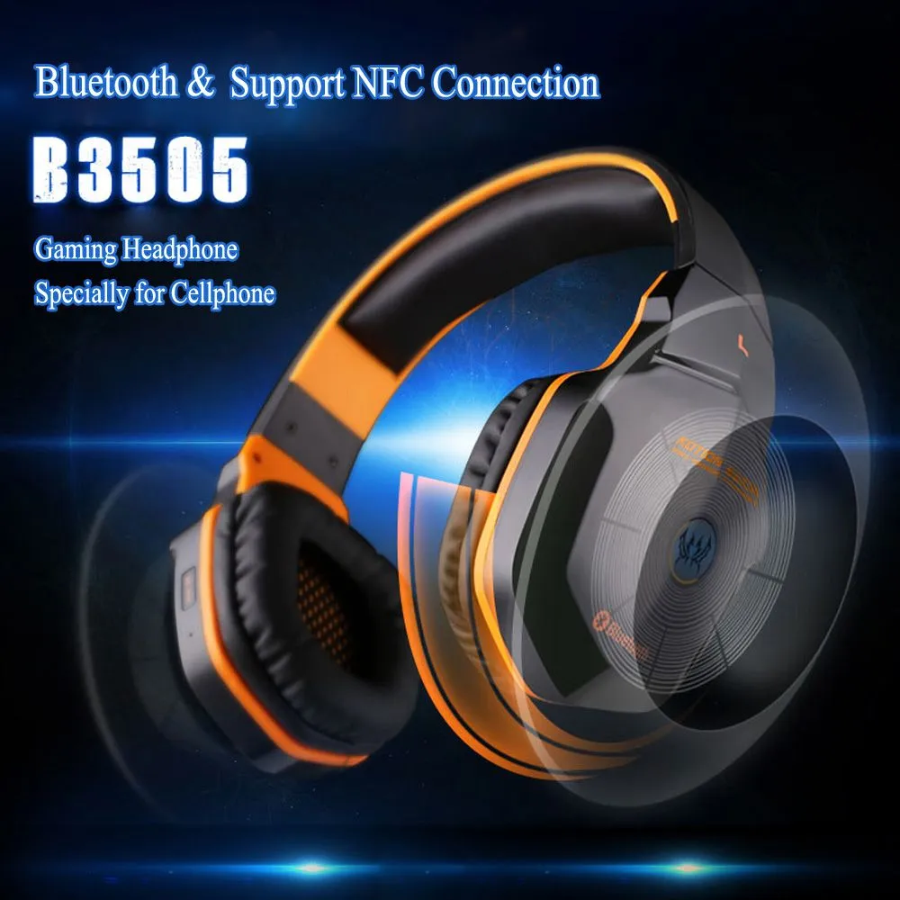 Nieuwste Kotion Elke B3505 2 in 1 Bluetooth 4.1 + EDR / NFC gaming headset draadloze stereo geluid canelling hoofdtelefoon HIFI met microfoon