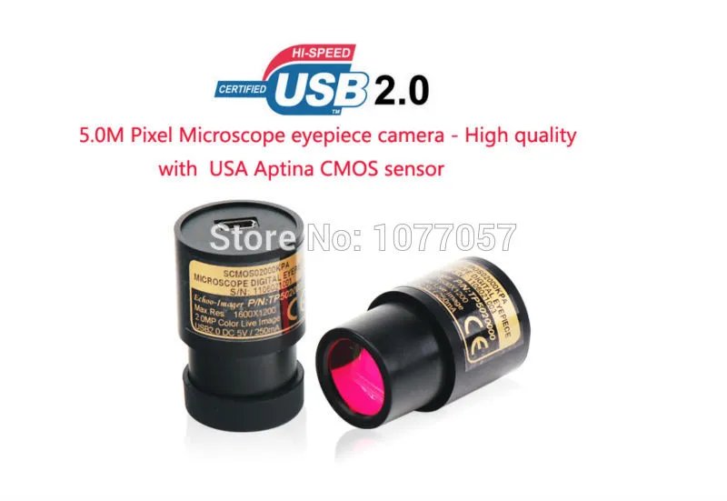 Freeshipping 5.0Mp USB2.0 Aptina Sensore CMOS Microscopio fotocamera oculare digitale / cattura immagini fisse flussi livevideos