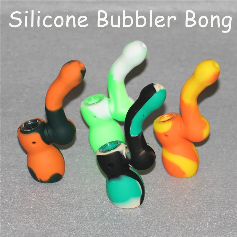 Pipe en silicone Pipe à fumer du tabac Cuillère à main Pipe Narguilé Bongs multi Couleurs Portable Shisha Pipes à main vs twisty verre émoussé DHL