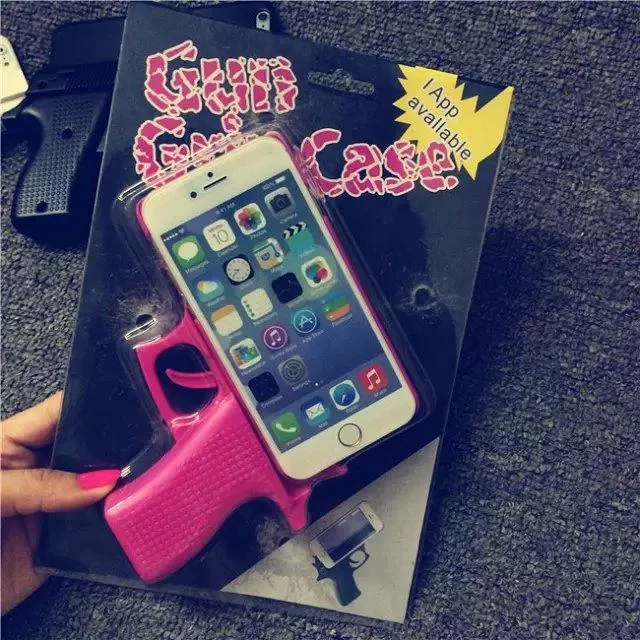 3D Creative IPhone Gun Case Pistol Toy Gun Shaped Grip Case Novelty
