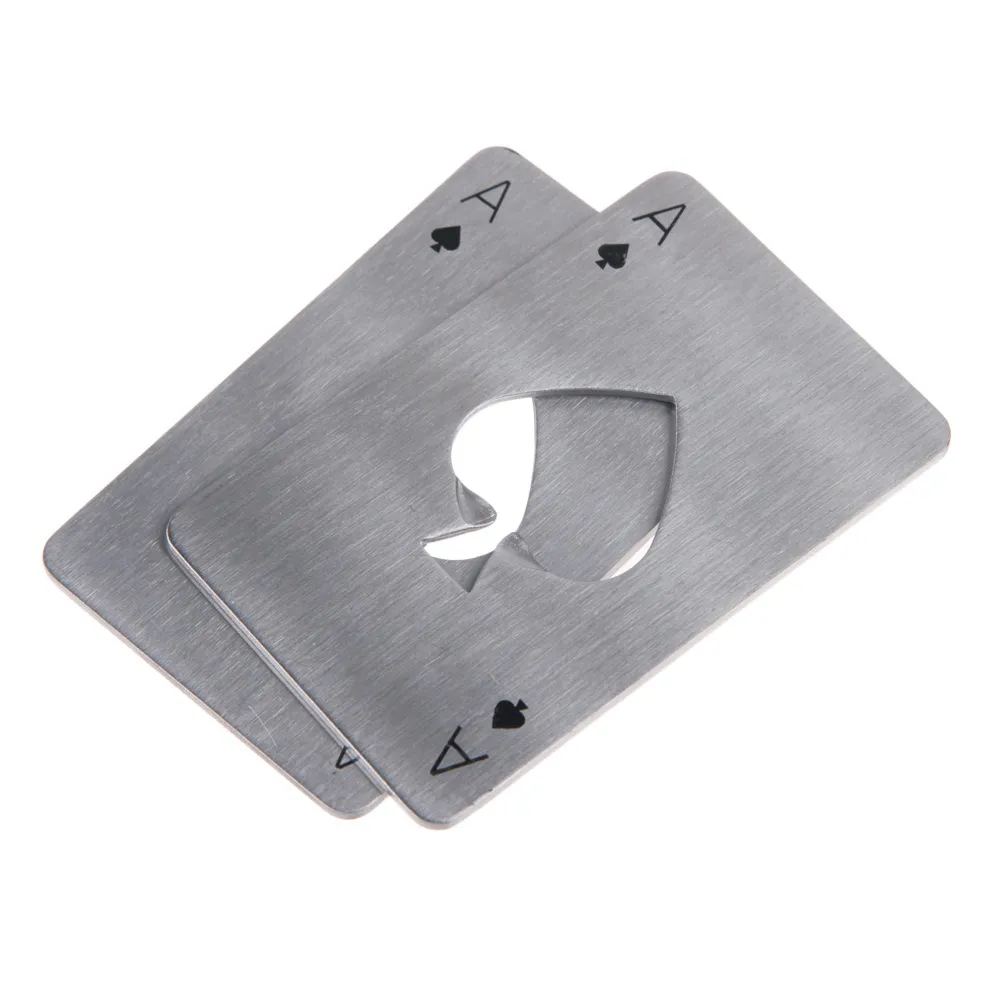 Stainless Steel Beer Bottle Opener Spades A Poker Card Shape Bar Tool Wallet Easy To Carry Silver Color9805969