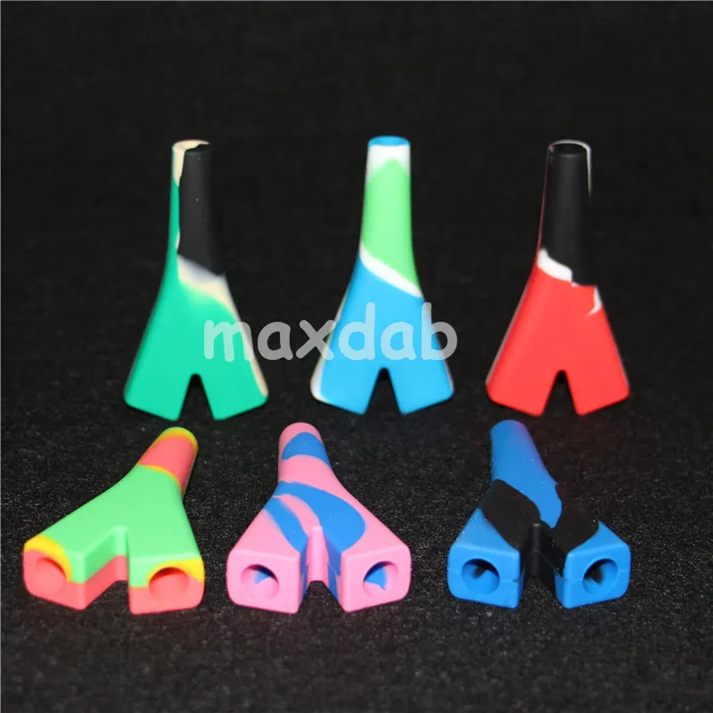 Mini Multi bongs glass water pipes silicone hand pipe holder ten colors for choice