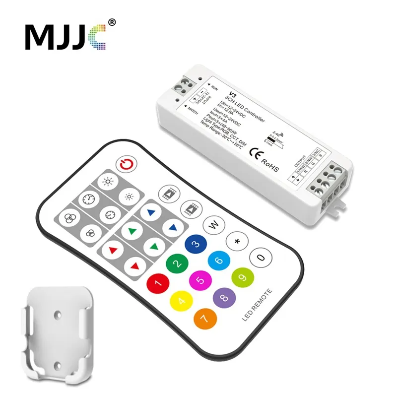 MJJC RGB RGBW LED Strip Controller RF 12v 24v 2.4G Wireless RGBW Remote Controller 12 volts 5 Years Warranty