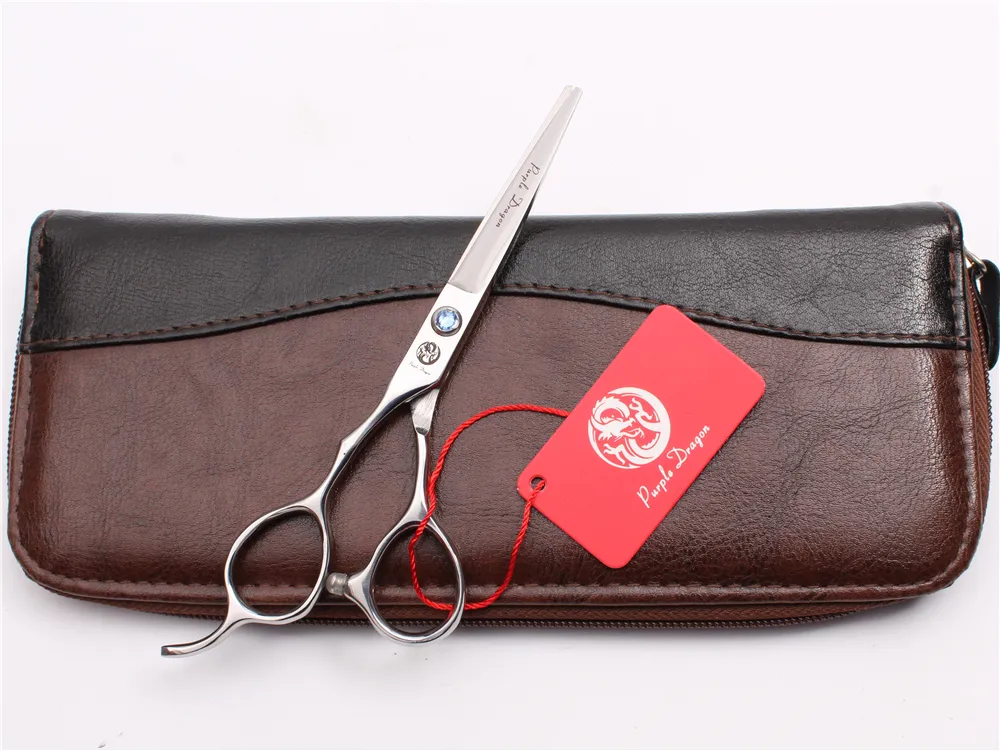 Z8000 6" Japan 440C Purple Dragon Blue Stone Professional Human Hair Scissors Barbers' Cutting Thinning Shears Left Hand Scissors Style Tool