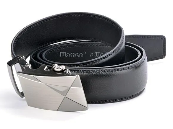 Free Shipping Leather Belt For Man Automatic Buckle Belt Men Waist Strap Belts Black Free Shipping # 12 SV006596