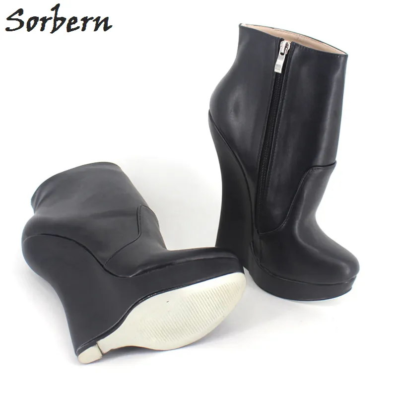 Sorbern Custom Boots Fetish Stallion Horse Hoof Sole Bottines avec Zip BDSM Platform Rock Star Night Club Goth Punk Hi Heel Boot