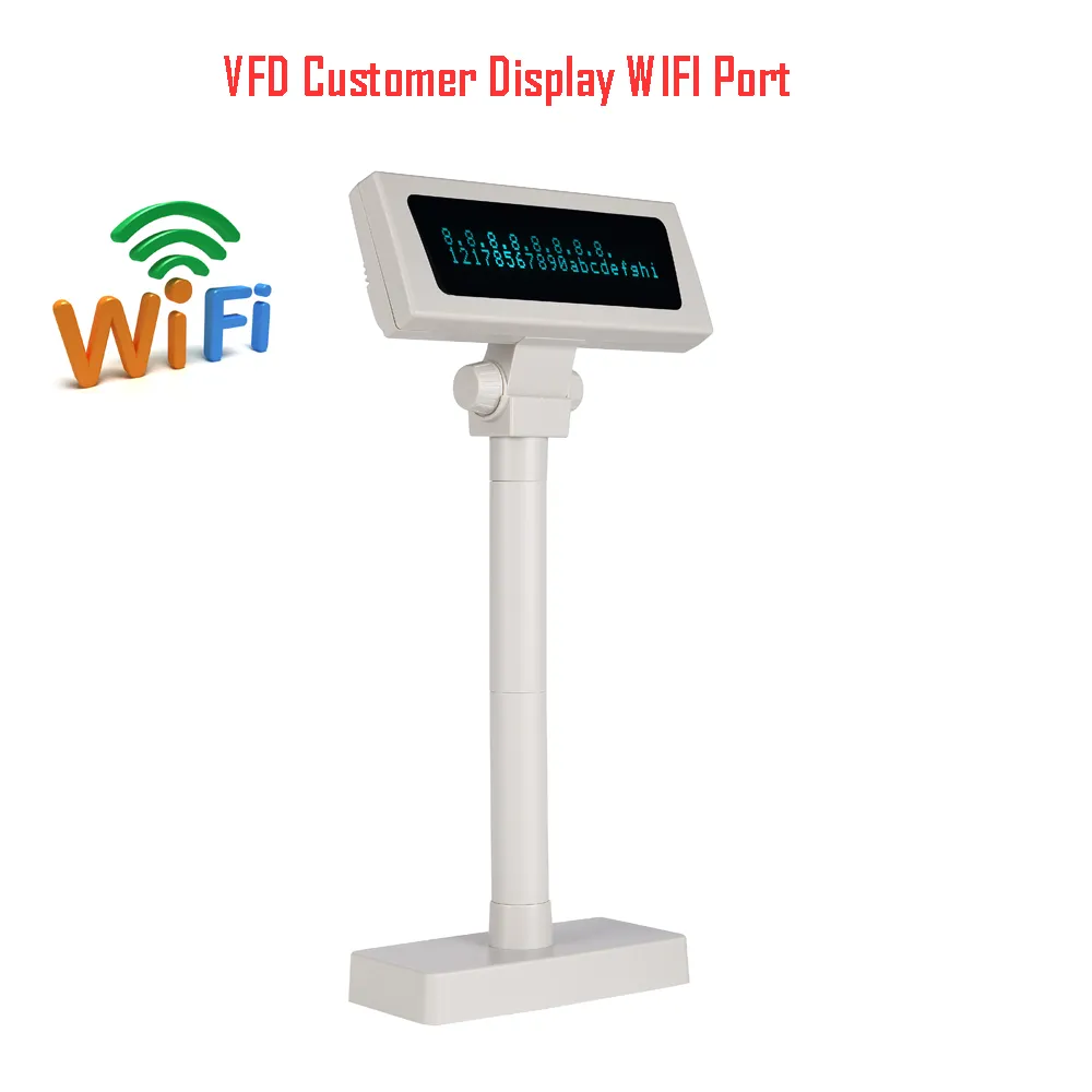 VFD220 VFD 20 * 2 Lines POS Kunddisplay Högkvalitativt bra pris USB / RS232 / Bluetooth / Wifi-gränssnitt