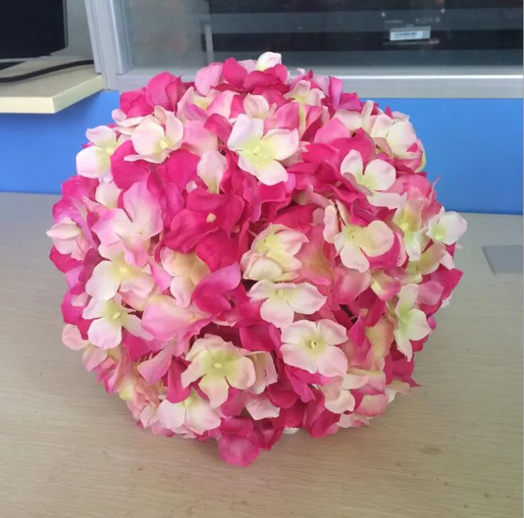 11 inch artificial hydrangea flower ball pincushion wedding ball kissing ball wedding supermarket deoration hangings ball FB009