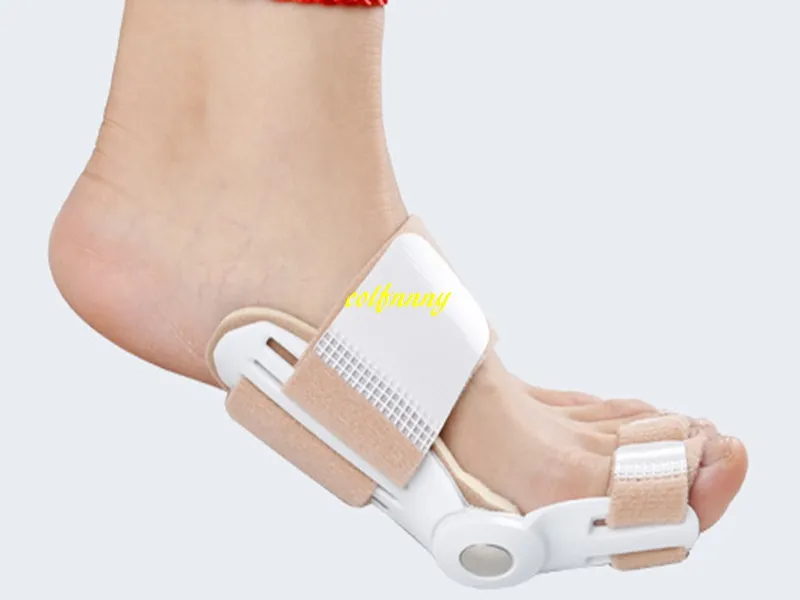 2 teile/los Kostenloser versand Zwei Löcher Bunion Hallux Valgus Orthopädische Toe Separator Big Thumb Schiene Haarglätter Corrector Hilfe