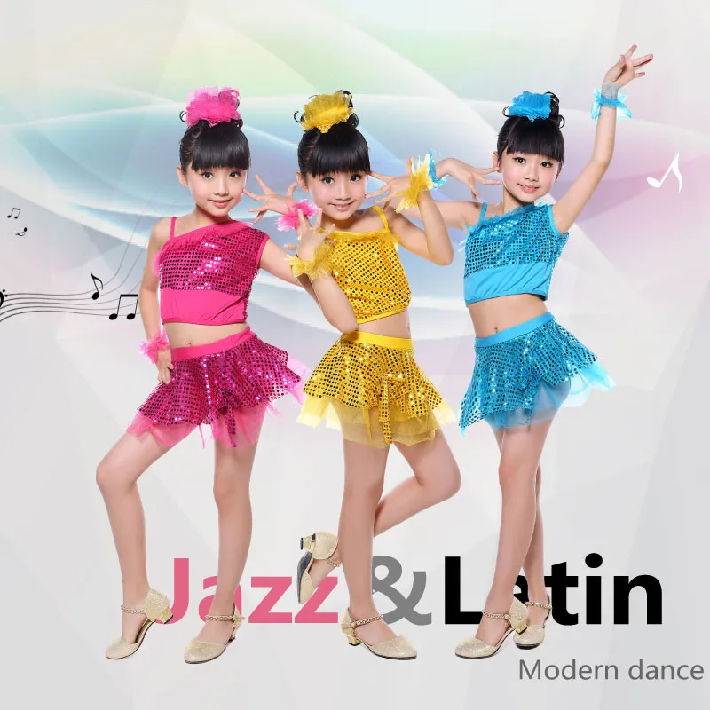 Kindergarten children's dance clothing modern dance Latin dance costumes sequined veil girls summer show