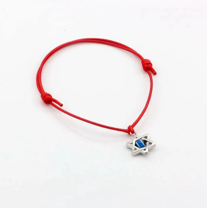 Hot ! Kabbalah Star of David Charms Mixed color Wax rope Adjustable Bracelets