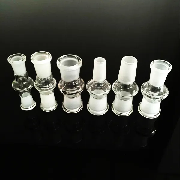 Hookahs glass Adapter-Glass Dropdown Adapter Forma de 10 estilos con 14 mm a 18 mm macho hembra de calidad superior