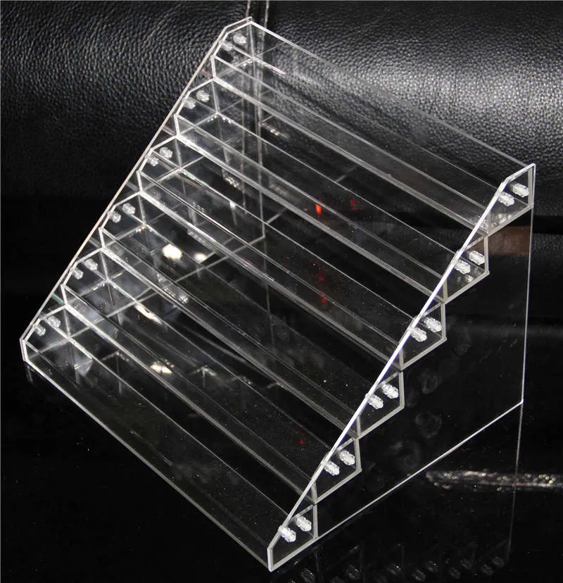 Elektronik akrylflaskbatteri Display Case Stands Showcase Clear Show Hylla rack för 5 ml 10 ml 15 ml 30 ml e-juice-flaskor