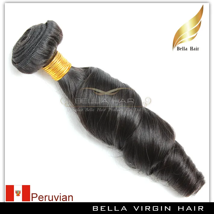 9a Funmi Virgin Peruwian Peruvian Fair Faluje luźna fala Naturalna czarna ludzka przedłużenie włosów Nieprocentowane wątek Pełna głowa styl mody