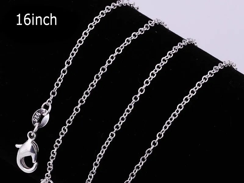 925 Sterling Silver Rolo O Chain Necklaces Jewelry 1mm 16'' -- 24'' 925286d