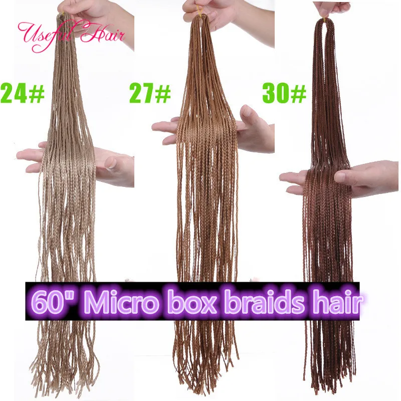 Fashion 60inch long ZIZi crochet braids hair synthetic braiding hair micro box braids crochet hair extensions marley for black wom3877756