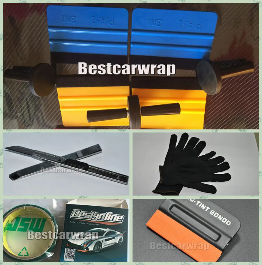 1xKnife 2x cutter and Magnet 3M Squeegee & 1x Knifeless tape gloves # For Car Wrap Window tint Tools kits255O