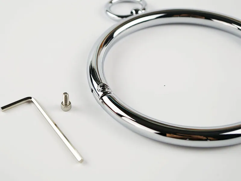 Coleira de aço enrolada para mulheres, escravo com anel em o, dispositivo de colar de retenção para adultos, corda de trela, equipamento de bondage