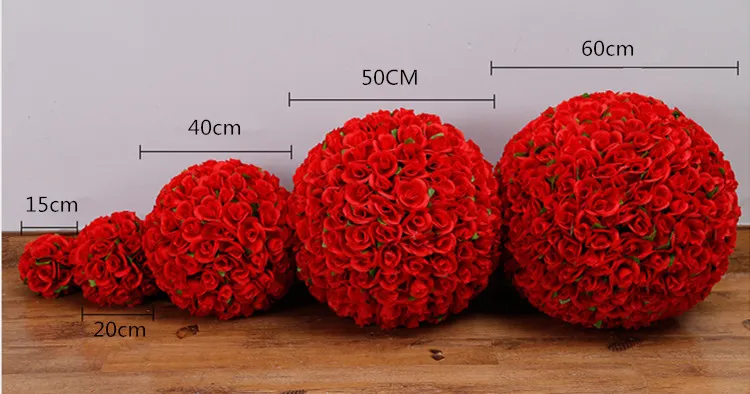 12quot 30 cm kunstmatige roos zijden bloem rood kussen ballen voor kerst ornamenten bruiloftsfeestdecoraties Supplies5639276