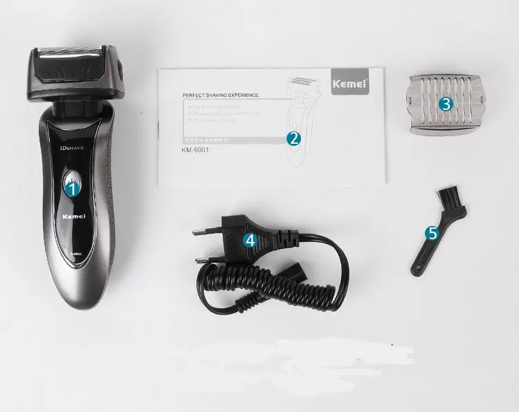 Taşınabilir yeni 3D kafa MEN039S Şarj edilebilir tıraş makinesi tıraş makinesi tıraş makinesi adam sakal düzeltici ve bıyık klipsli tıraş makinesi eu 220v9489774