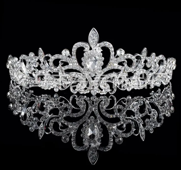 Birdal Crowns Nya pannband hårband huvudstycken brud bröllop smycken tillbehör silver kristaller strass pärlor ht062368490