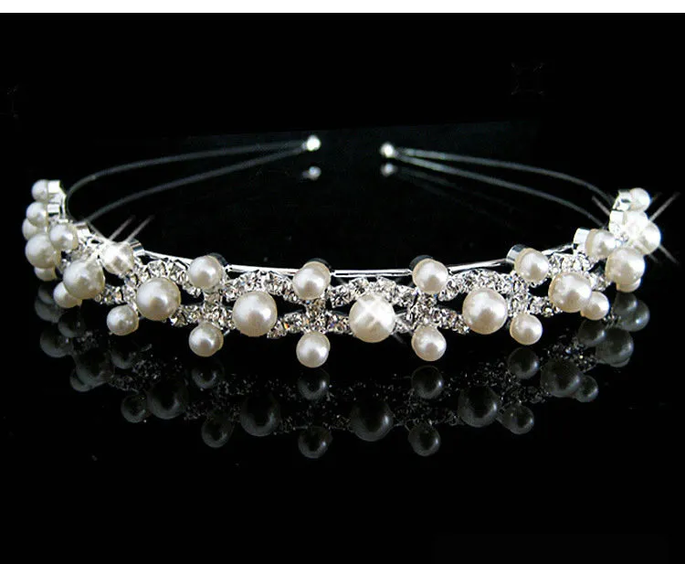 8 Styles Cheap Bridal Tiara Crystals And Pearls Beaded Bridal Head Accessories 2016 Formal Event Hair Wear Rhinestones