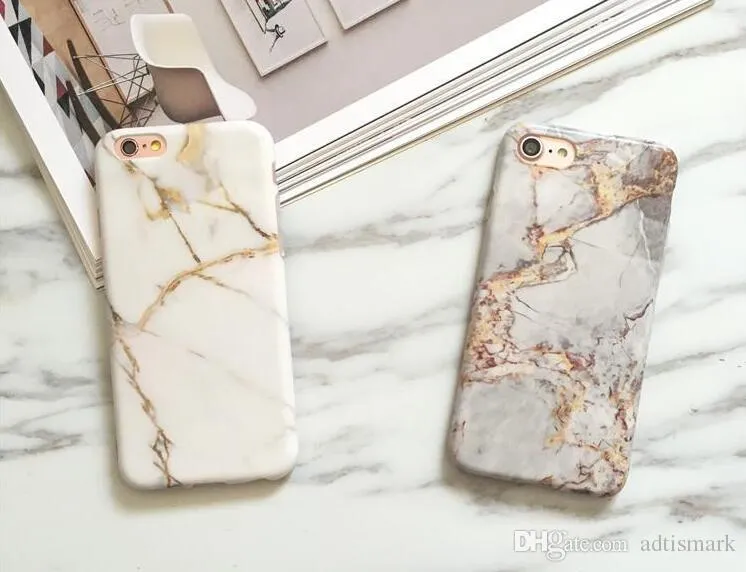 Toptan mermer krom case için iphone 7 case lüks mermer kapak için iphone x 7 plus 6 s 6 artı 8 tpu telefonu çanta için samsung s8 s8 artı