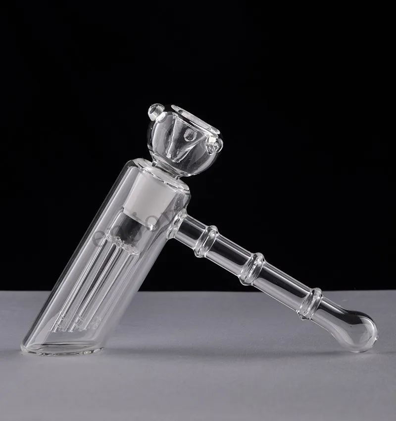 Clear Glass Hammer 6 Arm Perc Glass Percolator Bubbler rökrör Tobaksrörets duschhuvud Perc176S5196591