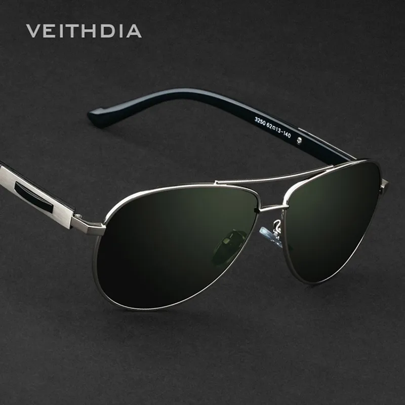 VEITHDIA Marka Tasarımcı erkek Güneş Gözlüğü Polarize Lens Sürücü Ayna Gözlük Erkek Sunglass Açık Gözlük uv400 Gözlüğü 3250