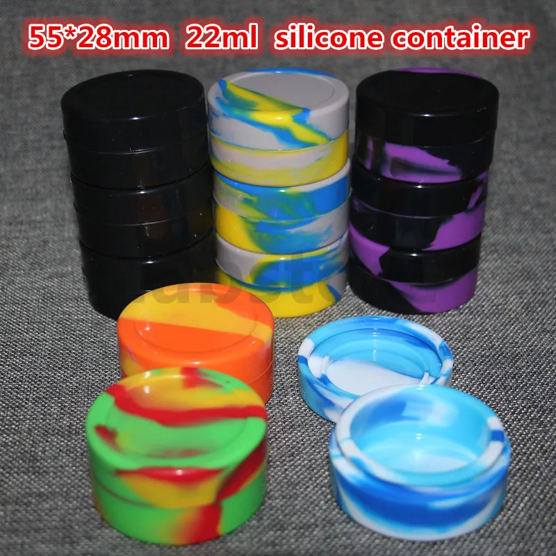 contenant d'huile de cire de silicone 22 ml 55 * 28 mm conteneurs concentrés contenants de cire pots de silicone cire en gros livraison gratuite DHL