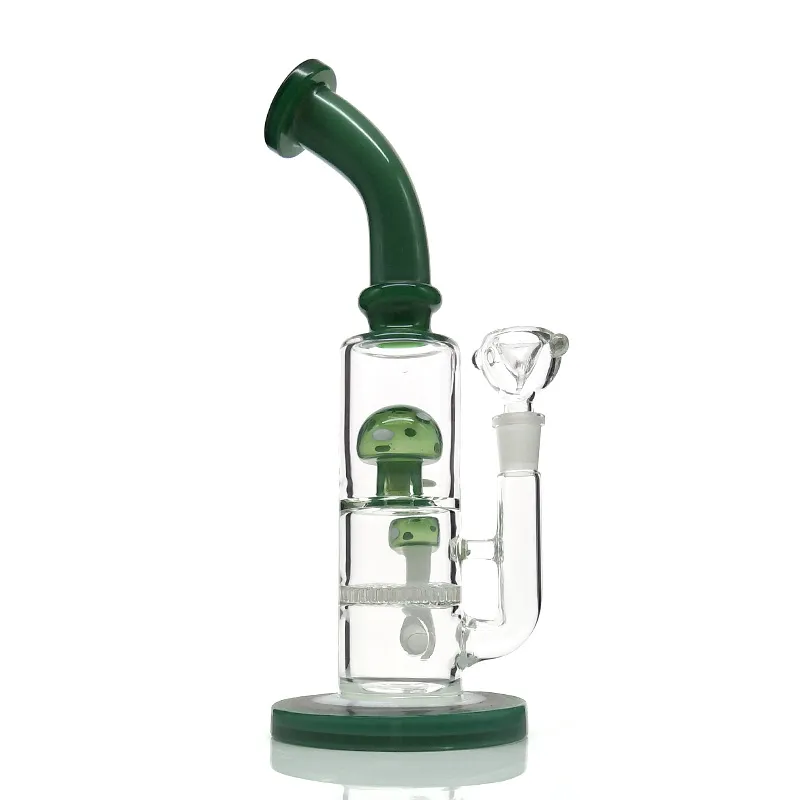 New arrival honeycomb glass bong bent type glass water pipes with 14mm female joint 