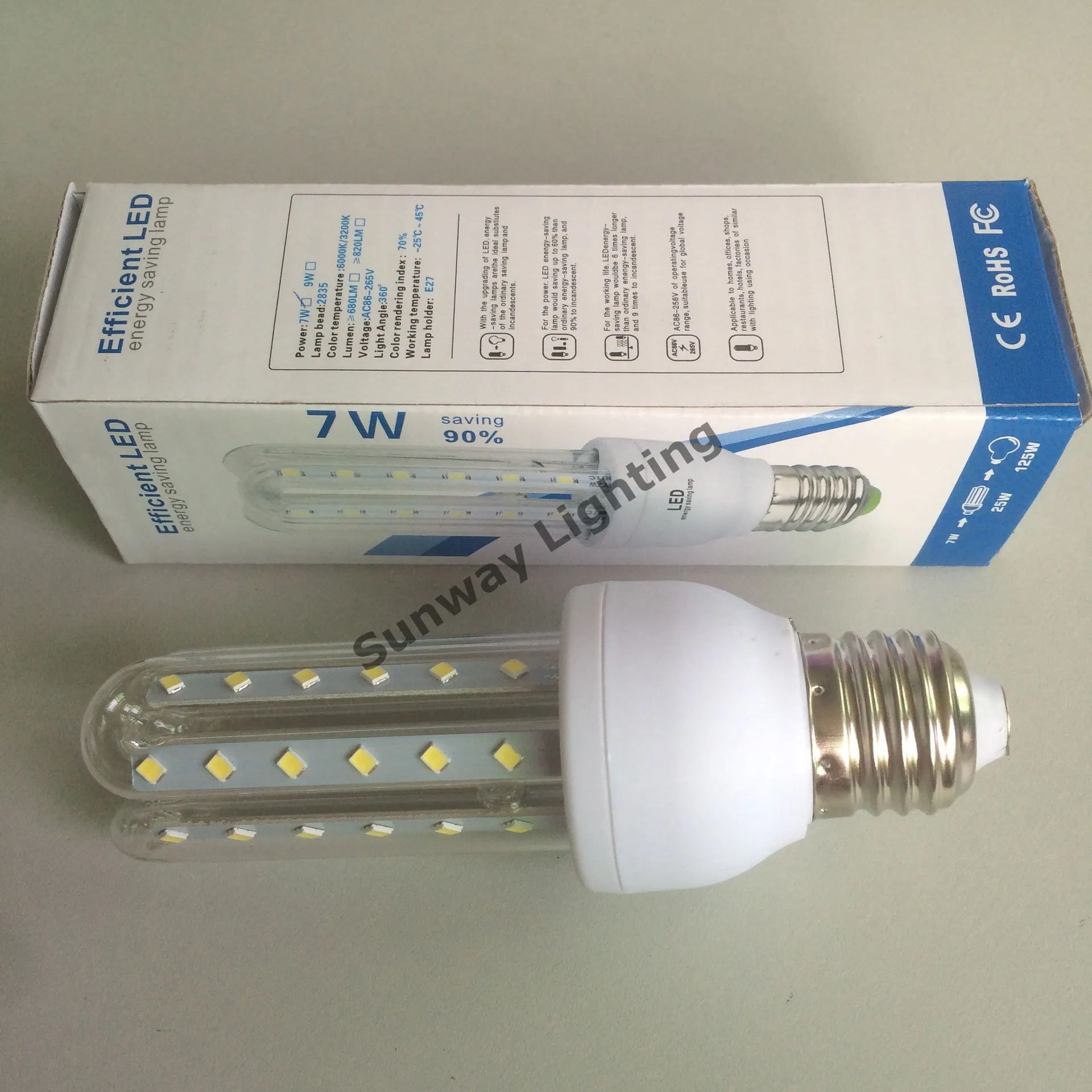 توفير 2U 3U 4U LED لمبات E27 E14 B22 مصباح الطاقة 5W 7W 9W 12W 16W 2835 SMD LED الذرة ضوء AC85-265V