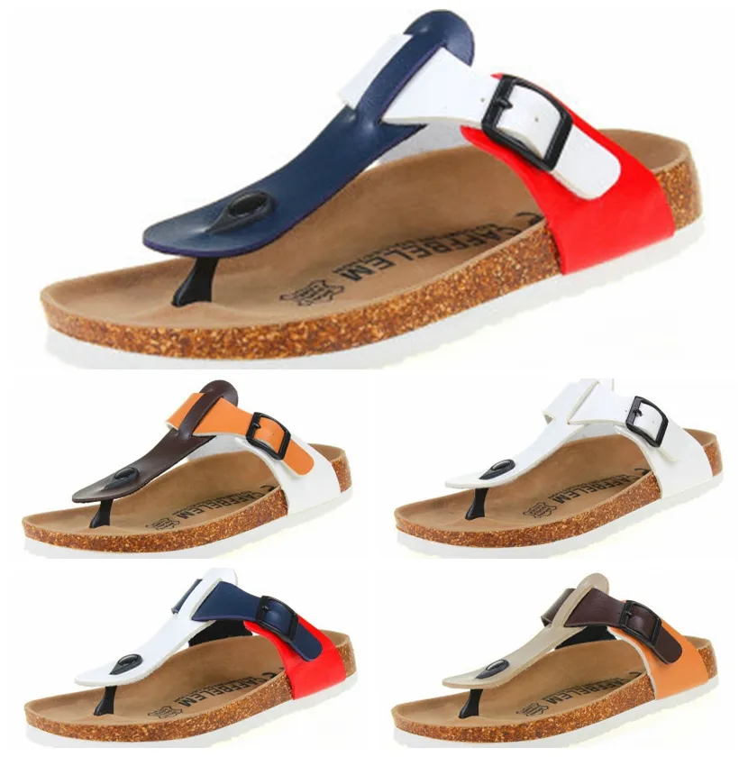 whole summer woman men flats sandals Cork slippers unisex casual shoes print mixed colors flip flop size 35433794328