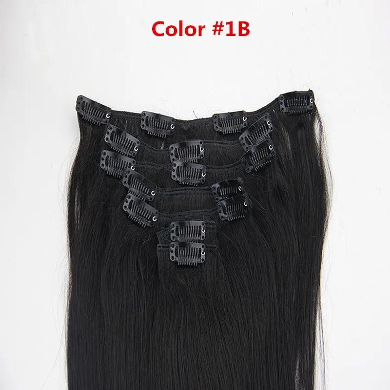 Brazilian Hair Clip In Hair Extensions 20" Clip In Human Hair Extensions #613 Blonde Human Hair Clip In Extensions 260g