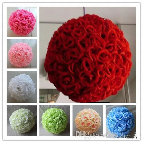 Artificial Rose Balls Silk Flower Kissing Rose Balls Hanging Christmas