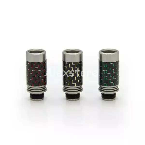 Kolfiber akryl eller SS rostfritt stål 510 dropptips munstycke bred borrning dropptips färgglad droppspets passar rda rba rta atomizer