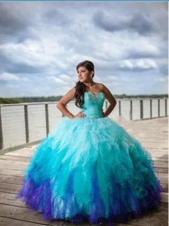 High Quality ful Quinceanera Dresses Ball Gowns Sweetheart with Tulle Beaded Sweet 16 Debutante Gowns 15 years Party Dress QS 280j
