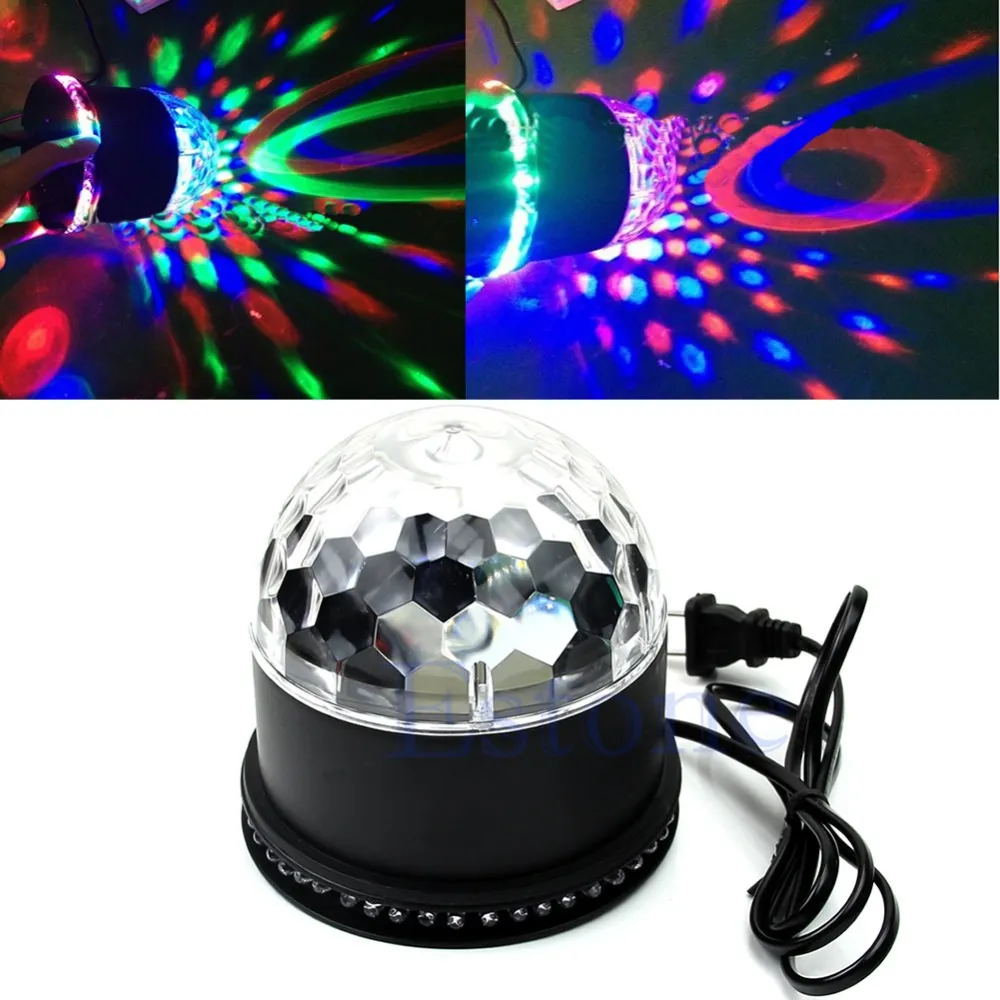 Edison2011 LED RGB Stage Light Crystal Rotating Magic Ball Sunflower Colorful Light Stage Light Party Lamp Disco