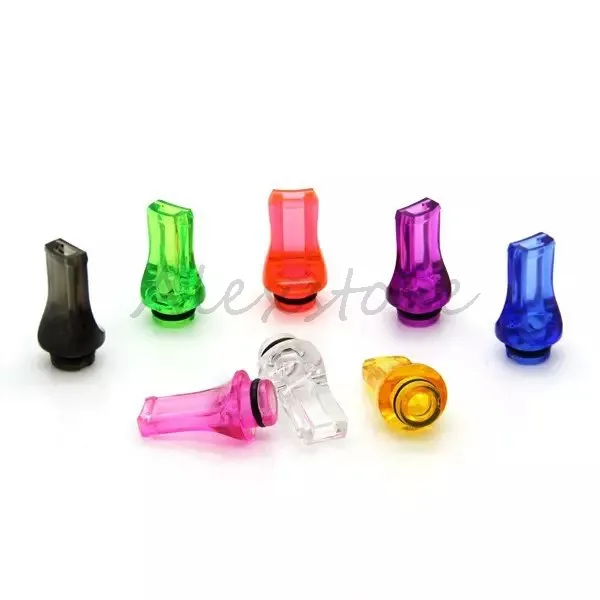 6 Styles Plastiska dropptips 510 EGO TRÅD DRIP TIP Färgstark munstycke Flat Drip Trip Transparent Driptip till salu Clearomizer Rda Vape