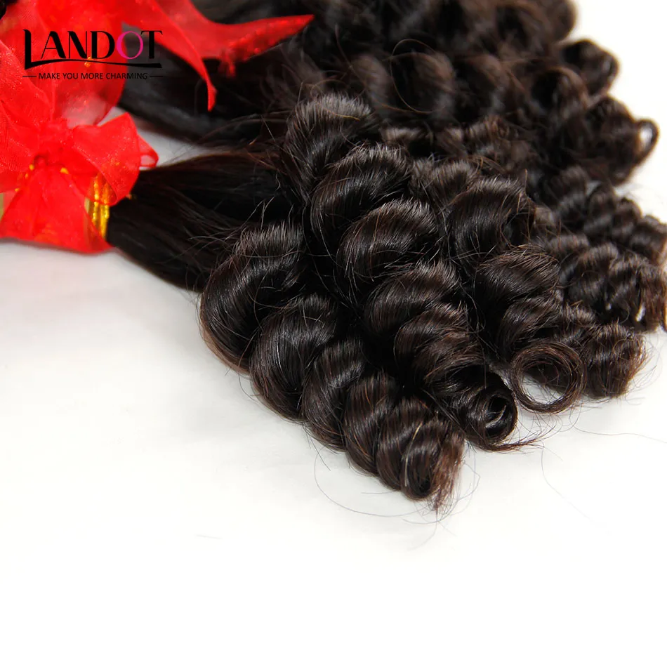 Brésilien Aunty Funmi Vierge Cheveux Humains Bouncy Spiral Romance Curls Double Drawn Trames Non Transformés Raw Brésilien Bouclés Cheveux Weave Bundles