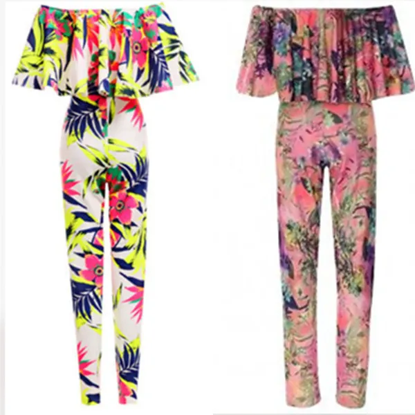 Macacao Feminino Rompers Womens Jumpsuit Winter 2014 Ruffle Floral Stropless Ärmlös Bodycon Sexig Casual Jumpsuits Kvinnor