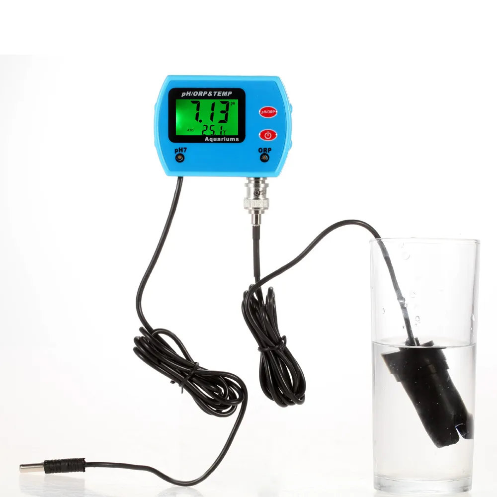 Misuratore di pH digitale Freeshipping Tester di qualità dell'acqua 3 in 1 Analizzatore di qualità dell'acqua per bevande multiparametro Misuratore di pH / ORP TEMP online Acidometro