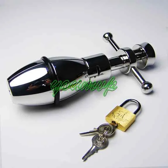 Anal plug anale ingranditore in acciaio inossidabile Butt Plug Bondage Stretching Lock BDSM Giocattolo fetish Giocattoli sessuali