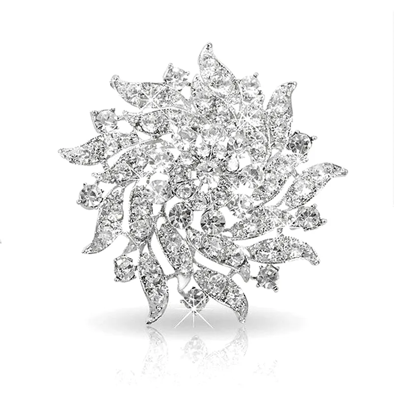 2.2 Calowy Sparkly Posrebrzany Wyczyść Rhinestone Crystal Diamante Zaproszenie ślubne Broszka Biżuteria Szpilki Morsage Women