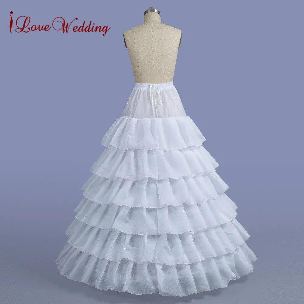 Top White White 6 camadas Babadas em cascata 6 Hoops Papticoat Grown vestido de casamento Crinoline vestido formal para quince50344445