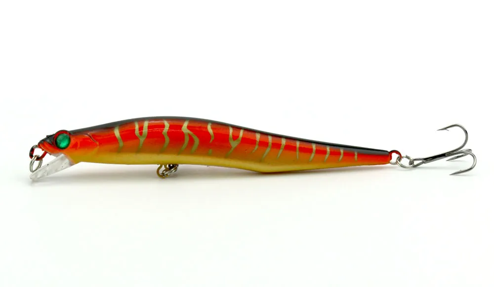 Hengjia 12cm minnow vissen lokt met hoge koolstofhaken hard aas vis tackle 3D kunstmatige aas hard zwevende kunstaas