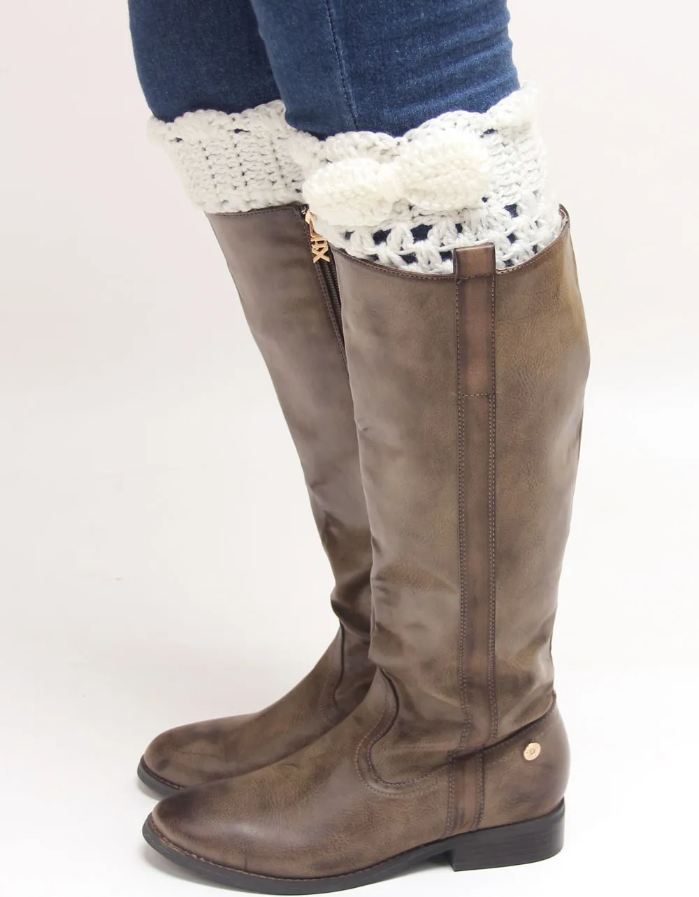 Crochet Malha Boot Cuffs Meias de Pernas Curtas Para As Mulheres Frete Grátis