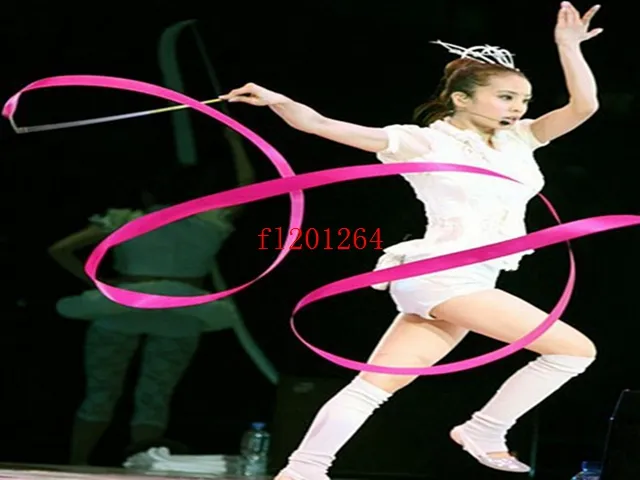 FedEx DHL 4M Gym Dance Ribbon Rhythmic Art Gymnastic Streamer Baton Twirling Rod Mix Kleur, 100 stks / partij